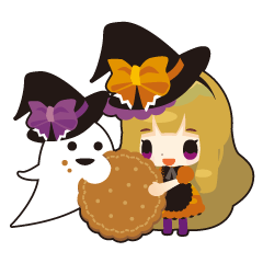 Sticker of ghosts and witches