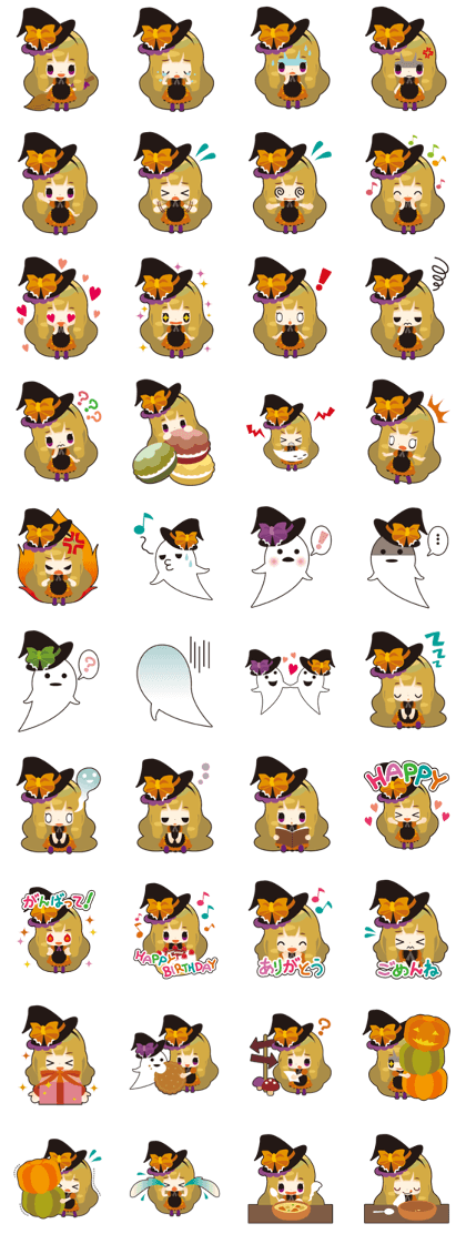 stamp of ghosts and witches