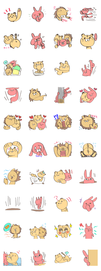 rabbit&tiger&lion