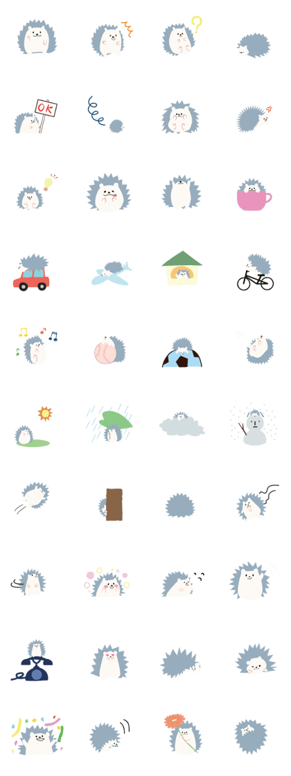Sticker of hedgehog gray