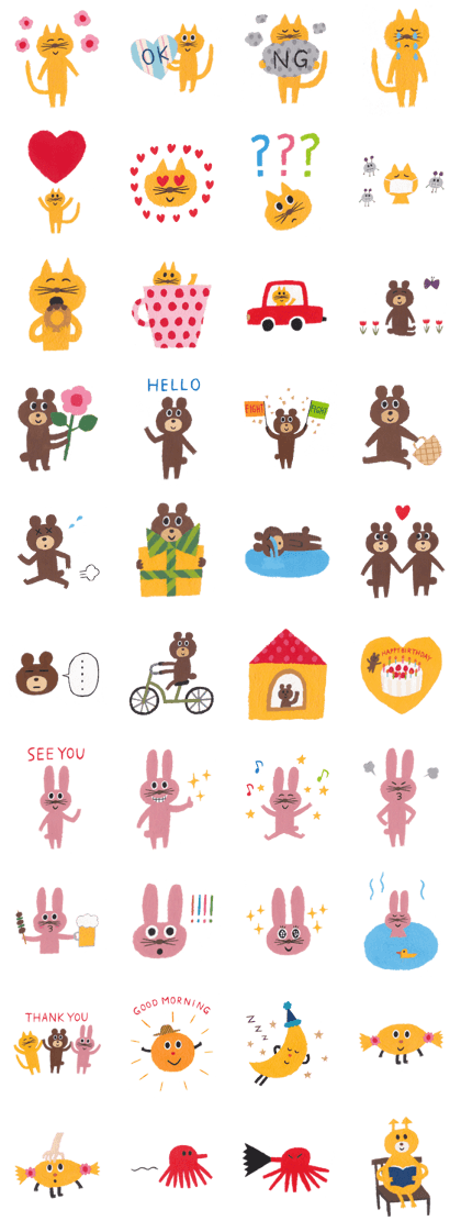 cat and bear and rabbit cat and bear and rabbit