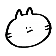 The sticker of an expressionless cat