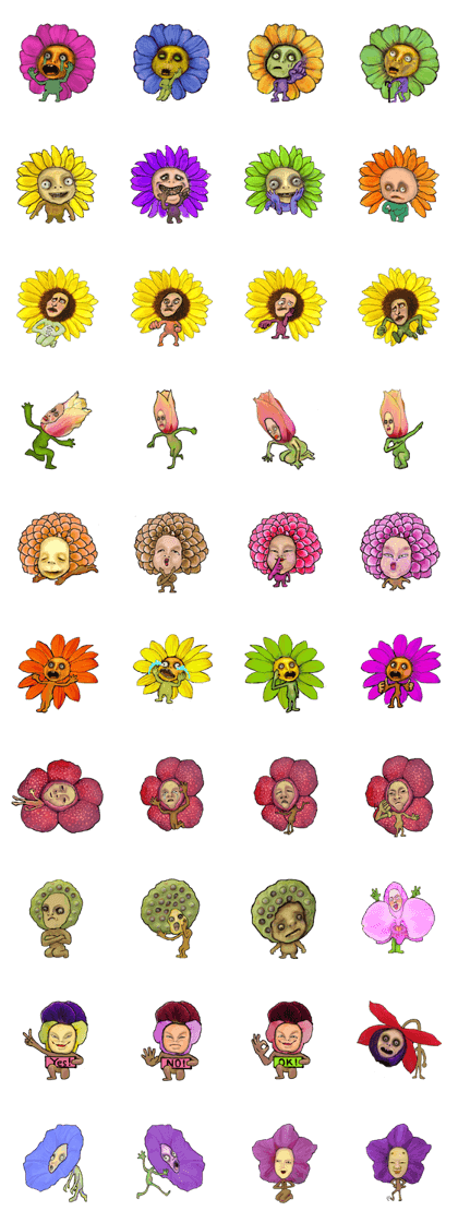 The flower duende with a human face