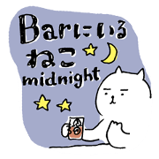 The cat which is in Bar,midnight