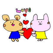 kawaii bear and rabbit