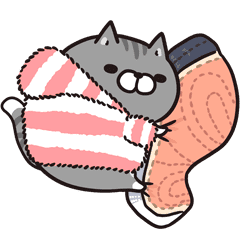 Plump Cat In Winter Line Stickers Line Store
