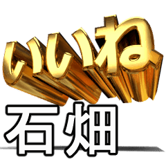 動く!金文字【石畑,いしはた】