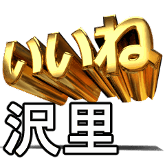 動く!金文字【沢里,さわさと】