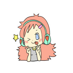 ヘッドフォンの女の子 Line スタンプ Line Store ヘッドフォンの女の子 Line スタンプ Line Store