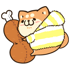 Plump Dog In Winter Line Stickers Line Store