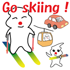 スキーをする ぽっくん(英語版)