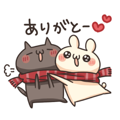 うさぎのしろとねこのくろ ぱーと10冬 Line スタンプ Line Store うさぎのしろとねこのくろ ぱーと10冬 Line スタンプ Line Store