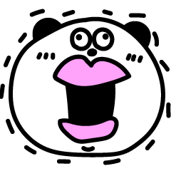 がんばる唇を誇張しすぎたパンダ