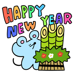 Mouse New Year's Sticker