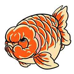Mr Goldfish Ranchu S Moods Line Sticker Line Store Mr Goldfish Ranchu S Moods Line Sticker Line Store