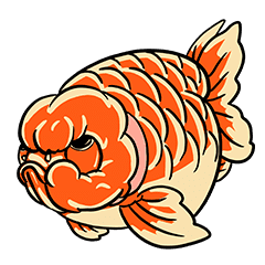 Mr Goldfish Ranchu S Moods Line Sticker Line Store