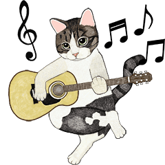 Cat music band motion sticker