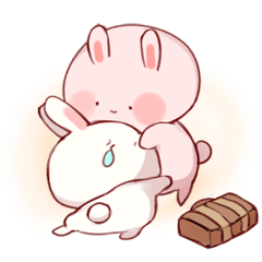 흰 토끼와 핑크 토끼
