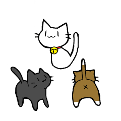 three cats.