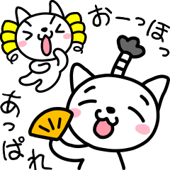 Japanese Chonmage Cat & Ojou-sama Cat