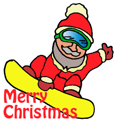 聖誕老人，滑雪。Santa,Snowboarding.