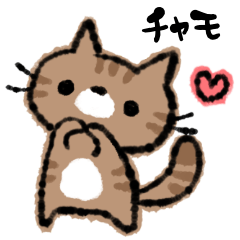 Brown tabby cat CHAMO sticker