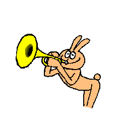 a rabbit with his instruments