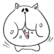 Too thick! white cat Boo mew Too thick! white cat Boo mew