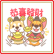 Corgi Pon Pon CNY Stickers
