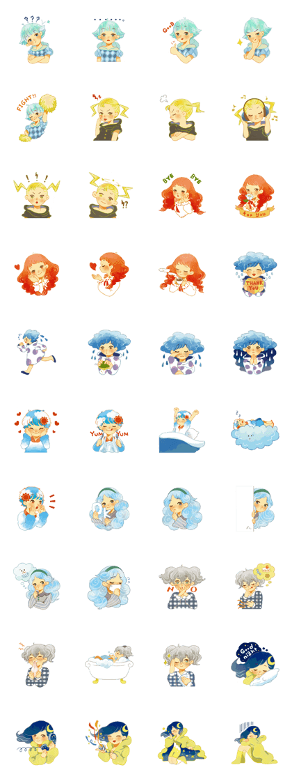 Weather people stamp