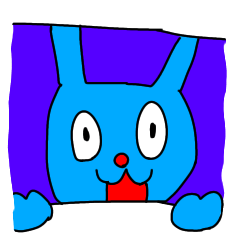 Hilarious blue rabbit sticker.