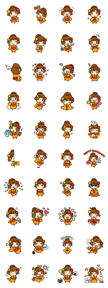 Kimono girl - nemuru's stickers Kimono girl - nemuru's stickers