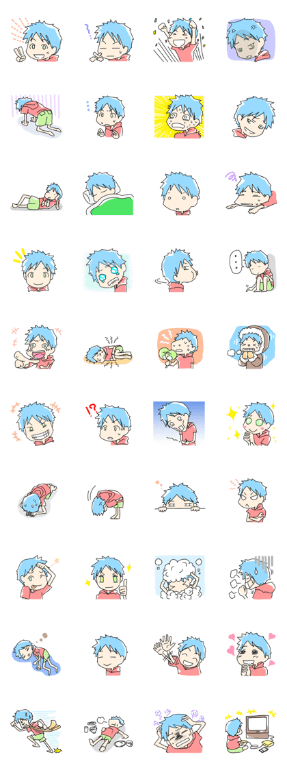 Naoshi's Stamp [Blue Hair Boy]