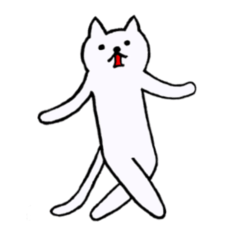 Simple sticker of white cat