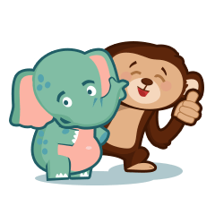 The Monkey and his Elephant friend