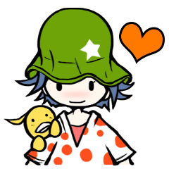 Cute stickers of girls tulip hat