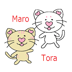 Maro and Tora. Cat's sticker