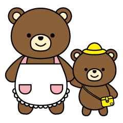 Daily life of the parent and child bear