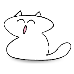 Laughing white cat