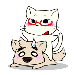 The eyebrows dog & The glasses cat 2