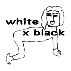 white x black sticker