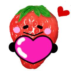 Object stamp-Fruits Strawberry Valentine