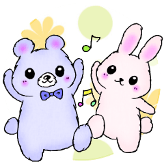 cute bear and rabbit Sticker5