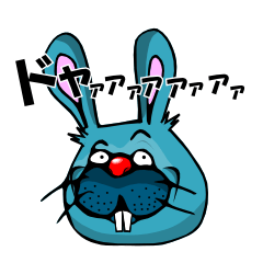 funny rabbit Mr.blue give responses