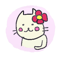 The sticker of a colorful kitten
