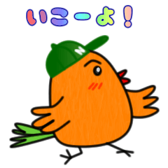 Round bird NAGACHAN Sticker no.2