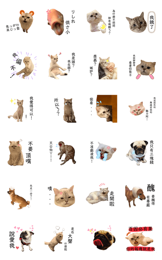 Cat And Dog And Fish Lineクリエイターズスタンプ Stamplist