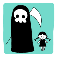 The god of death and girl – LINE Stickers | LINE STORE