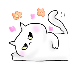 white white cat sticker