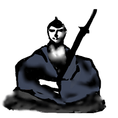 Sticker of ninja and samurai